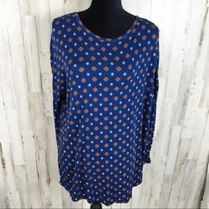 Mudpie Tunic Long Sleeve Top Blouse Tribal Boho S